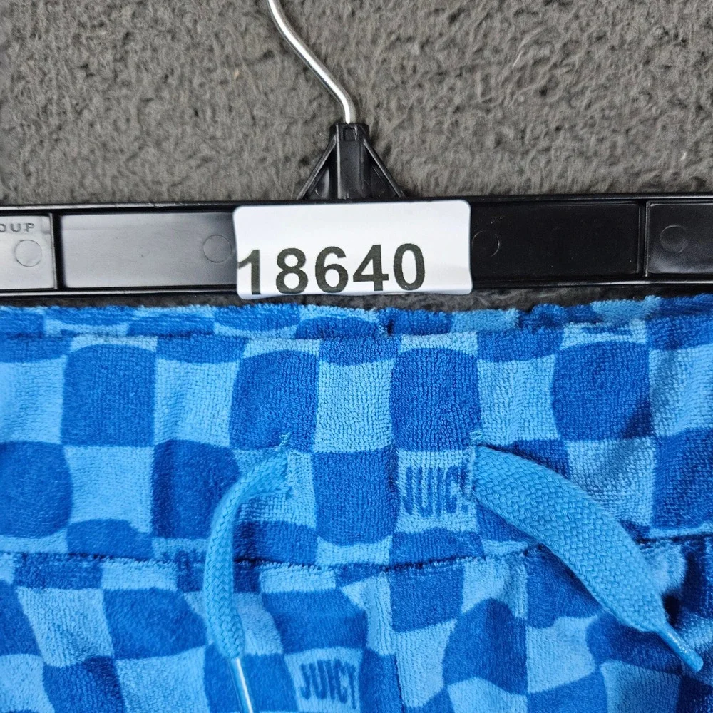 Juicy Couture Blue Checkerboard Terry Cloth Lounge Shorts‎ 2XL Plus